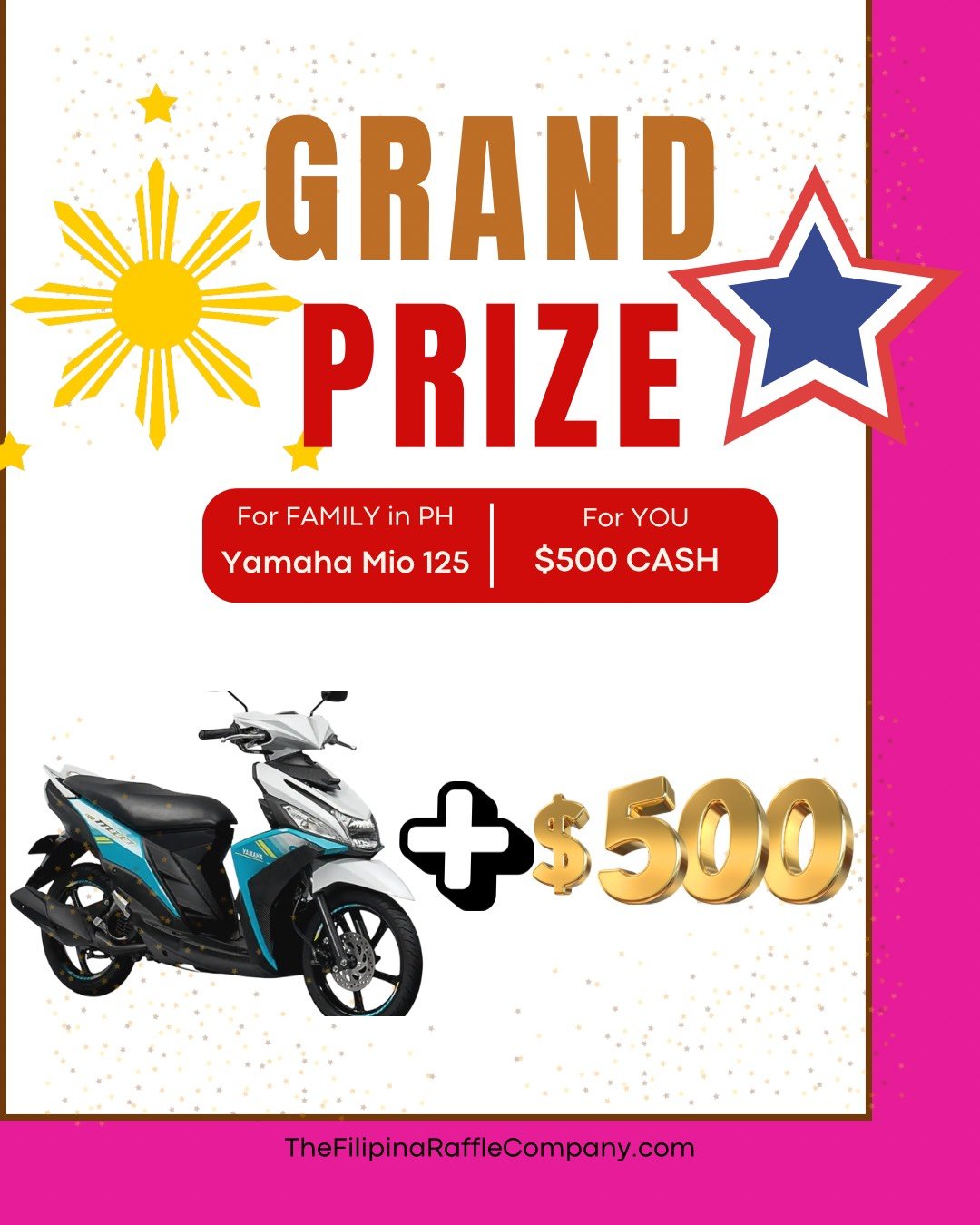 Grand Prize: Yamaha Mio 125 + Laptop